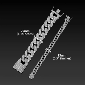 Comparaison entre les chaînes cubaines en argent de 29 mm et 13 mm pour hommes