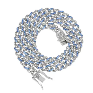 Luxus Iced Out Panzerkette Halskette Hip Hop Zinklegierung Strass Choker Herren Damen Party Schmuck Streetwear Stil