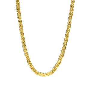 Collier chaîne épi Spiga dorée 5mm pour hommes et femmes de style hip hop minimaliste