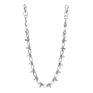 Silberne Punk-Hiphop-Hosenkette mit Metallnieten und Karabinerverschlüssen für Unisex