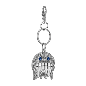 DIY rhinestone monster keychain with silver metal lobster clasp for denim jeans styling