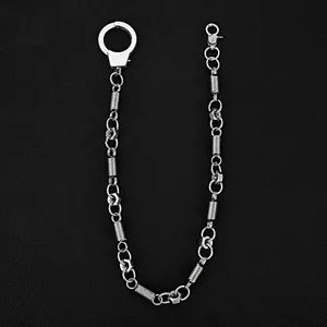 Punk Industrial Style Metal Pants Chain With Handcuff Hexagonal Nut Hip Hop Jeans Waist Chain For Men Women Jewelry