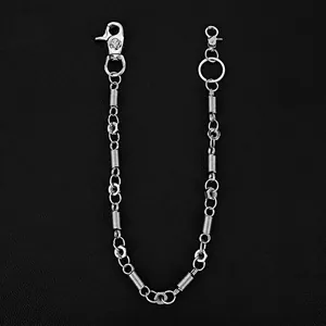 Retro Punk Metal Pant Chain For Men Women Hip Hop Waist Chain With Spring Coil Hex Nut Skull Clasp Wallet Chain Accessory