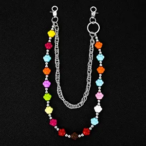 Meerlaagse Metalen Ketting Schattige Berenpoot Broekketting Kleurrijke Dierlijke Klauw Hip Hop Tailleketting Jeans Accessoire