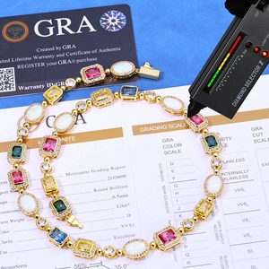 Détail du collier de pierres précieuses avec certificat GRA et testeur