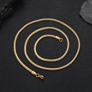 Hip Hop Edelstahl Schlangenkette Halskette Für Herren Damen Minimalistisch Gold Silber Farbe Flachgliederkette Schmuck Geschenk