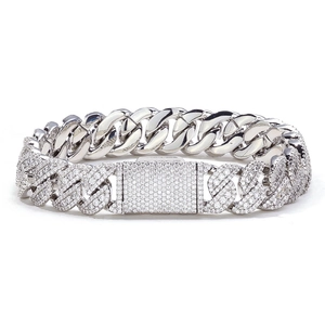 14mm Iced-Out Gliederkette mit Zirkonia-Steinen und Klappverschluss für Herren