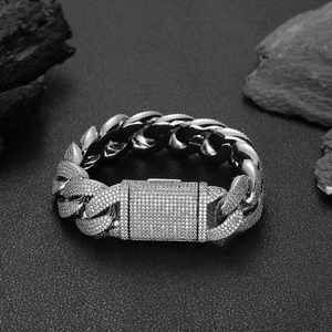 Hip Hop Bubble Cuban Link Bracelet For Men Women Copper Iced Out Zirconia Pave Heavy Row Luxury Chain Jewelry Gift