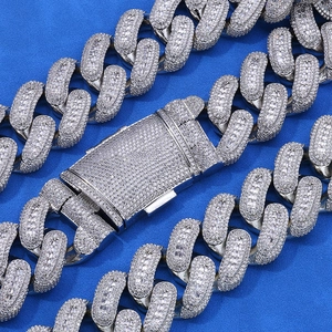 Iced out 29mm bubble Cuban link chain necklace with micro paved zircon for men
