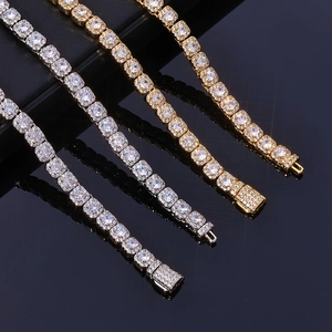Bracelets de tennis luxe 5mm en or et argent avec zircons cubiques et monture carrée chic