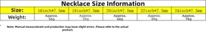 Size chart for 7.5mm Cuban link chain showing weight by length from 16 to 24 inches