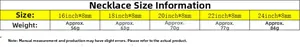 Tableau des tailles pour colliers de 8mm avec informations de longueur et poids