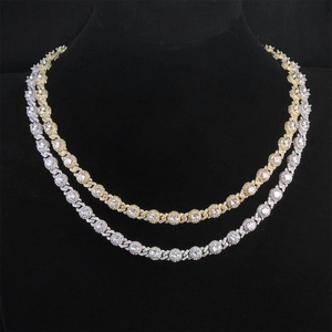 Luxury Hip Hop Cuban Link Necklace Bracelet Iced Out Zircon Copper Jewelry For Men High End Fashion Streetwear Accessory