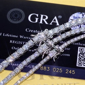 Moissanite 925 Sterling Silver Tennis Bracelet For Men Women Hip Hop Iced Out Round Cut Moissanite Chain Bracelet Jewelry