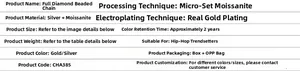 Detailed specifications table for 4mm moissanite tennis bracelet in 925 silver