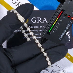 Testing 4mm Moissanite 925 silver bracelet with diamond selector and GRA certificate