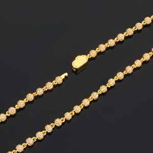 Luxury gold 4mm moissanite iced out bead bracelet with sparkling diamond stones for men