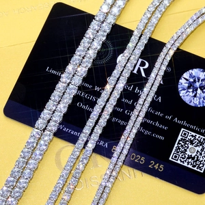 Luxury moissanite S925 sterling silver tennis chain bracelet with GRA certificates