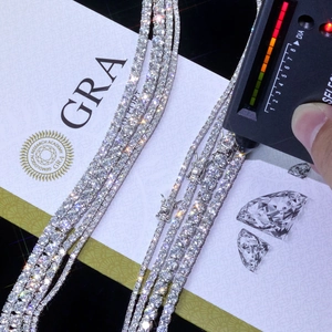 S925 sterling silver moissanite tennis bracelet passing diamond tester on GRA certificate