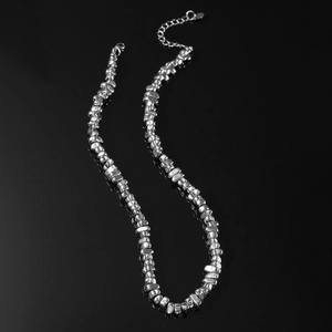 Irregular Gravel Metal Bead Choker Necklace For Women Men Zinc Alloy Electroplated Geometric Clavicle Chain Jewelry