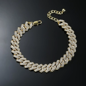 Chevillère Chaîne Cubaine Hip Hop Serti de Strass Chaîne de Pied en Alliage de Zinc pour Hommes Femmes Bijoux Punk