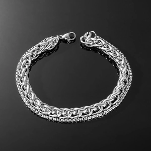 Hip Hop Stainless Steel Chain Bracelet For Men Women Personalized Titanium Steel Wheat Link Layered Jewelry Accessory