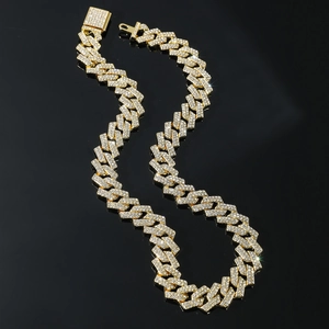Herren Iced Out Panzerkette Halskette Armband Legierung Strass Eingelegt Hip Hop Heavy Metal Street Style Mode Schmuck