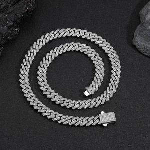 Hip Hop Herren Kupfer Zirkonia Vereiste Raute Panzerkette Halskette Galvanisiert Gold Silber Farbe Schmuck Für Party Geschenk
