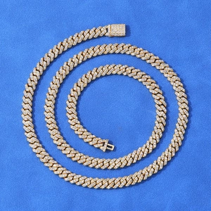 Hip Hop Iced Out Cuban Link Chain Necklace Copper Micro Pave Cubic Zirconia Street Jewelry For Men Women Gold Silver Finish