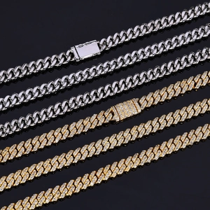 Chaînes cubaines de 6mm style hip hop en or et argent avec zircons étincelants