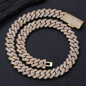 Hip Hop Cuban Link Necklace Iced Out Pave Copper Zircon Chain For Men Heavy Streetwear Party Statement Jewelry