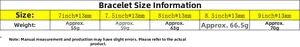 Detailed sizing chart for 13mm Cuban link bracelet showing lengths 7 to 9 inches and weights