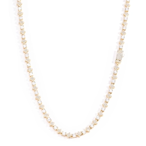 Luxe gouden moissanite tennis ketting met ster accenten en glinsterende stenen