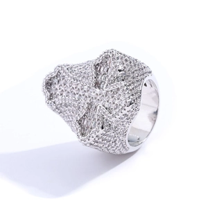 Anello croce in argento S925 hip hop con pavé di moissanite di lusso per uomini