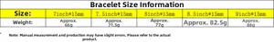 Size guide for 15mm hip hop cuban link bracelet showing weight and length options