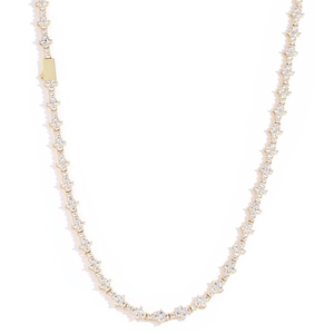 Collier tennis hip hop doré avec grappes de croix en zircon blanc et fermoir à ressort