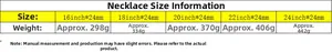 Size chart for 24mm bubble Cuban link chain showing weight from 298g to 442g