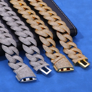 Collier Cuban Link 24mm style hip hop pavé de zircons en coloris or et argenté