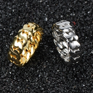 Anello a Maglia Cubana Minimalista in Rame Placcato Oro Argento Per Uomo Donna Hip Hop Punk Gioielli di Moda