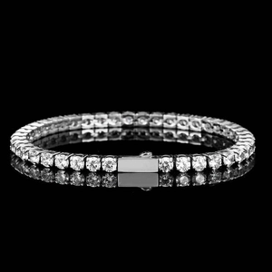 Bracciale Tennis Hip Hop in Acciaio Inossidabile per Uomo Donna 4mm Zirconia Pavé Catena Bracciale Punk Gioielli Regalo