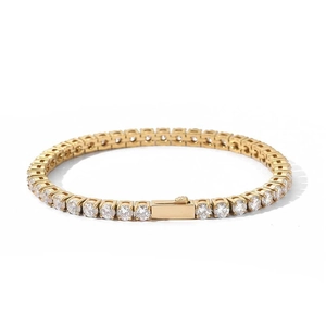 Bracciale tennis classico in oro con pietre di zirconi e chiusura a molla sicura