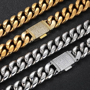 Hip-Hop Iced Out Panzerkette Halskette Und Armband Edelstahl 18K Vergoldet Zirkonia Schmuck Für Herren Damen Streetwear Accessoires