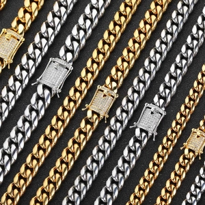 Hip-Hop-Panzerkette in Gold und Silber mit Zirkonia besetztem Verschluss