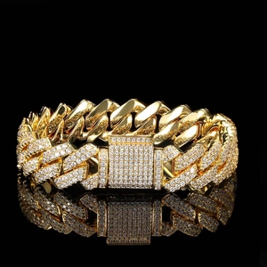 14mm Raute Cuban Link Armband Kupfer Iced Out Zirkonia Pave Hip Hop Street Style Herren Luxus Schmuck Geschenk