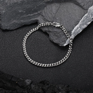 Bracelet à Mailles Cubaines en Acier Inoxydable Plaqué Or Hip Hop Chaîne Épaisse Bijoux pour Hommes Femmes Accessoires Mode