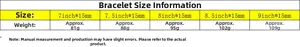 Detailed size chart for hip hop Cuban link bracelet with 15mm width and length options