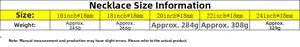 Size chart for 18mm Cuban link chain showing length options and weight in grams