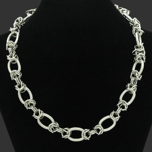 Punk Heavy Alloy Curb Chain Necklace For Women Men Silver Plated Industrial Cable Texture Chunky Link Choker Bracelet Hip Hop Jewelry
