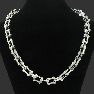 Collier Chaîne à Maillons en Alliage Géométrique pour Hommes Rétro Hip Hop Style Industriel Couleur Argent Bracelet Bijoux Cadeau Accessoire