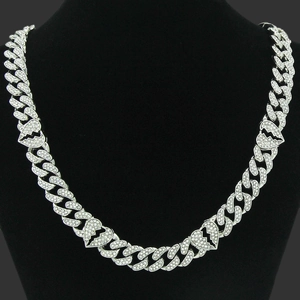 Hip Hop Iced Out Gebrochenes Herz Panzerkette Halskette Legierung Strass Street Wear Herren Schmuck Gold Silber Punk Choker